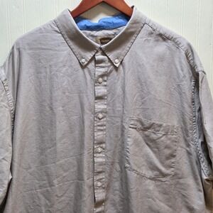 The Foundry Supply Co Shirt Mens 3XL Beige Short Sleeve Button Front Casual